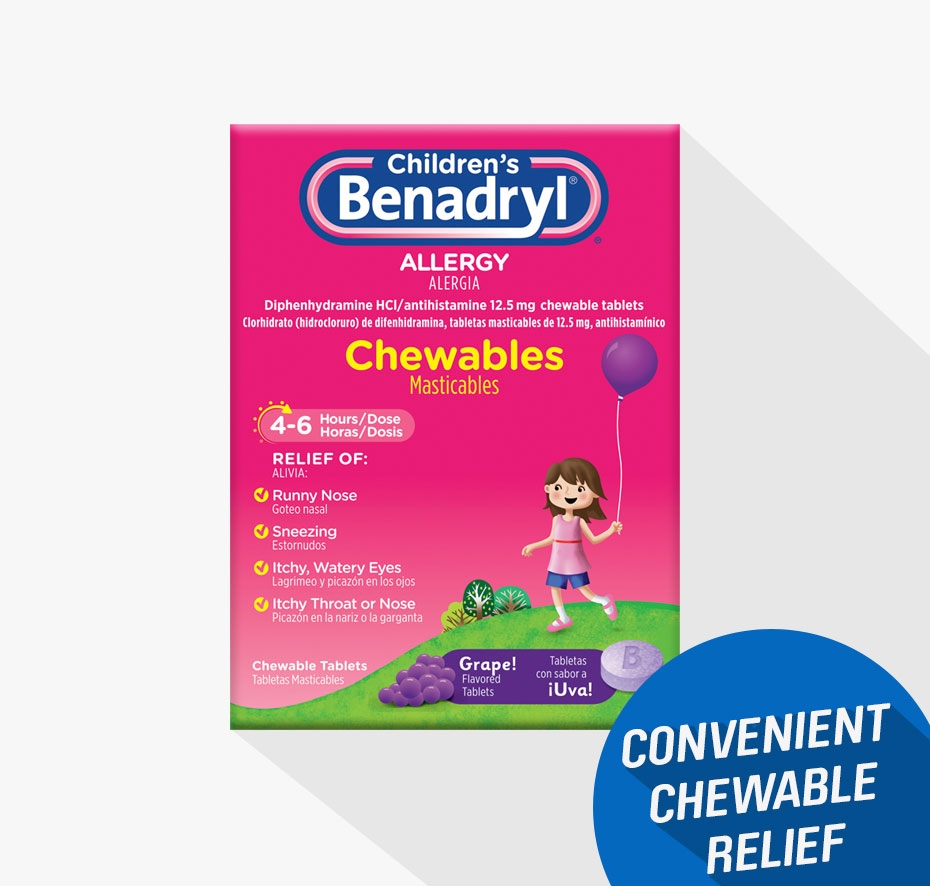 Children’s BENADRYL® Grape Flavored Chewable Tablets