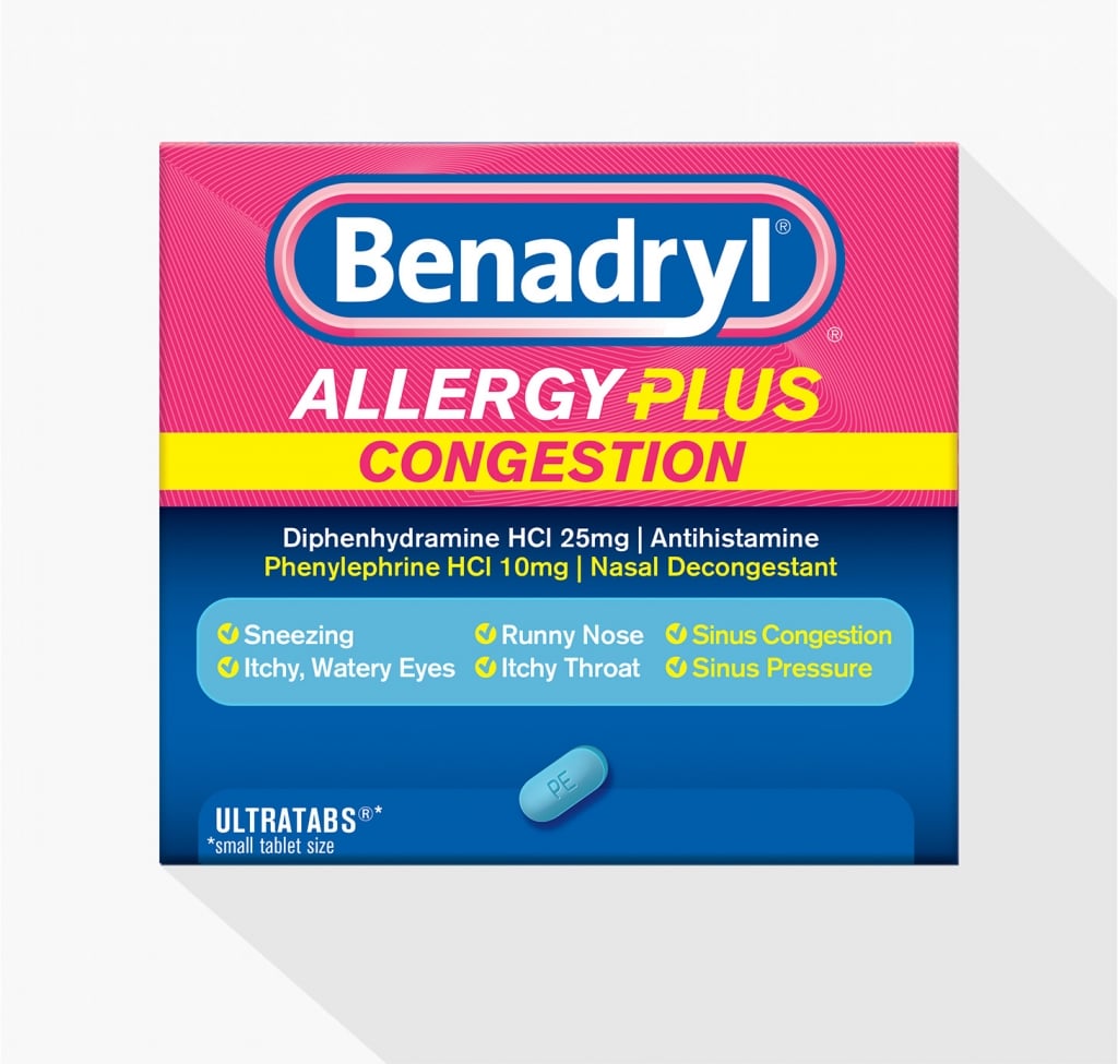 BENADRYL® Allergy Plus Congestion Multi-Symptom Medicine ...