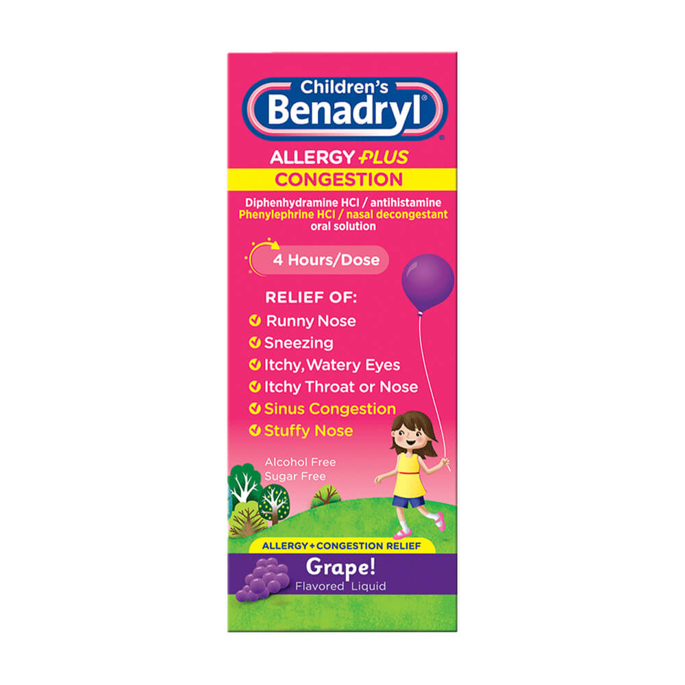 Children's BENADRYL® Allergy Plus Congestion - Jarabe para la congestion, niños