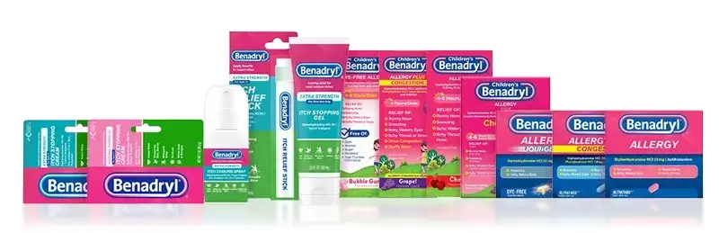 Benadryl product lineup for relief for your family