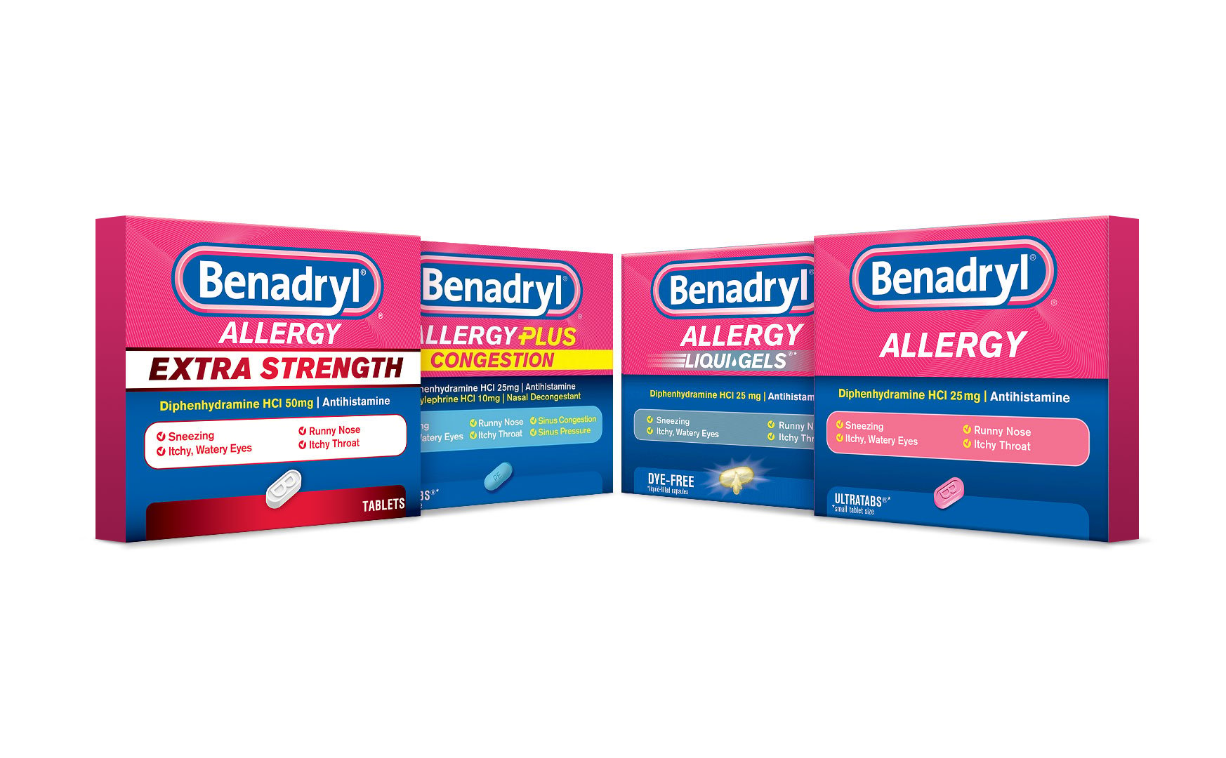 Benadryl Allergy Dye-Free Liqui-Gels - Cápsulas líquidas para el alivio de la rinitis alérgica y la alergia