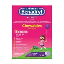Children's BENADRYL® Grape Flavored Chewable - Pastillas masticables sabor a uva, niños
