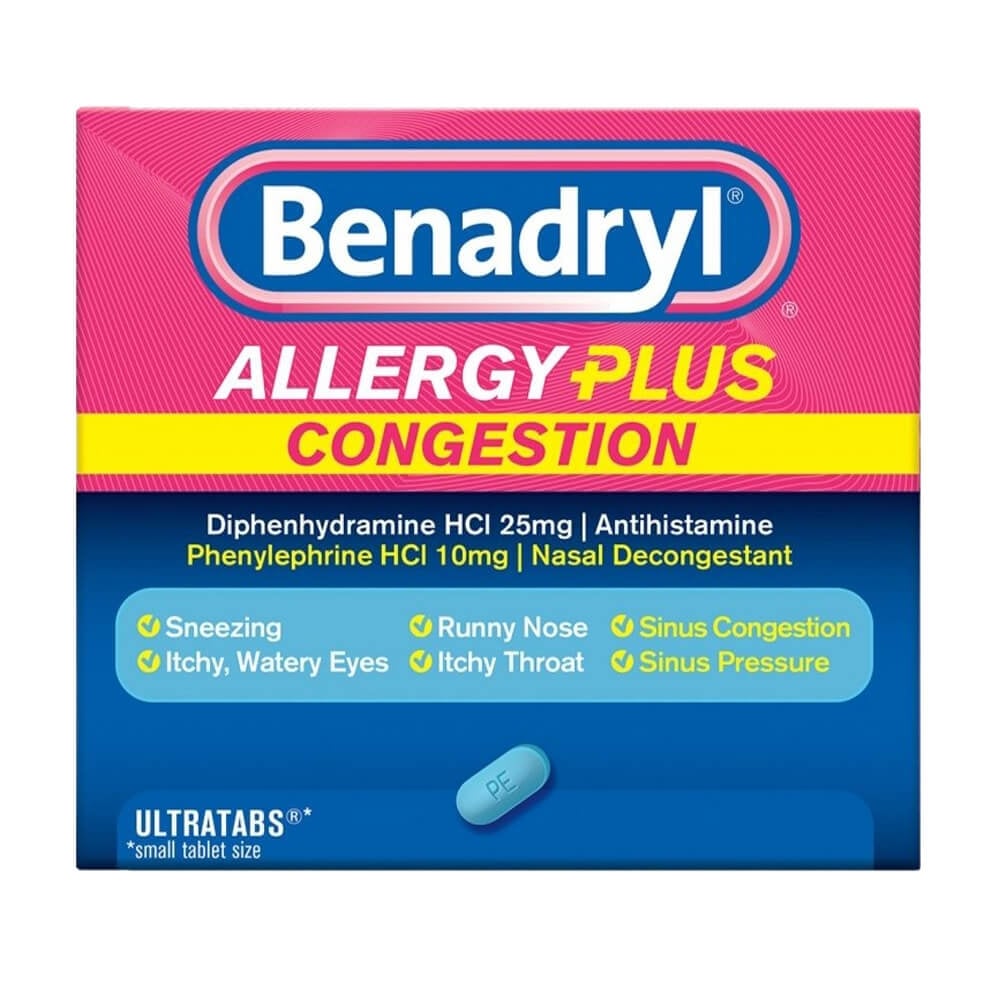 BENADRYL® Allergy Plus Congestion Medicamento múltiples síntomas de la | BENADRYL®