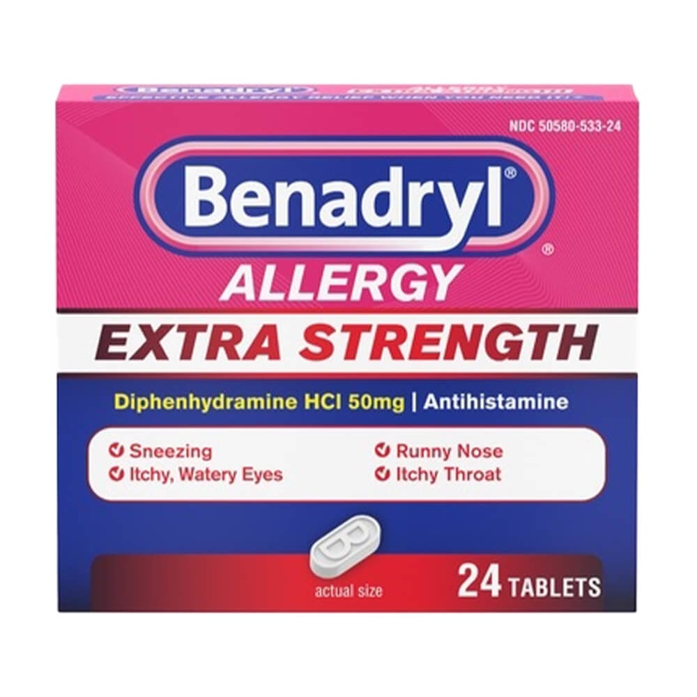 BENADRYL® Extra Strength Allergy Relief ULTRATABS® Antihistamine Tablets with 50mg of Diphenhydramine HCl