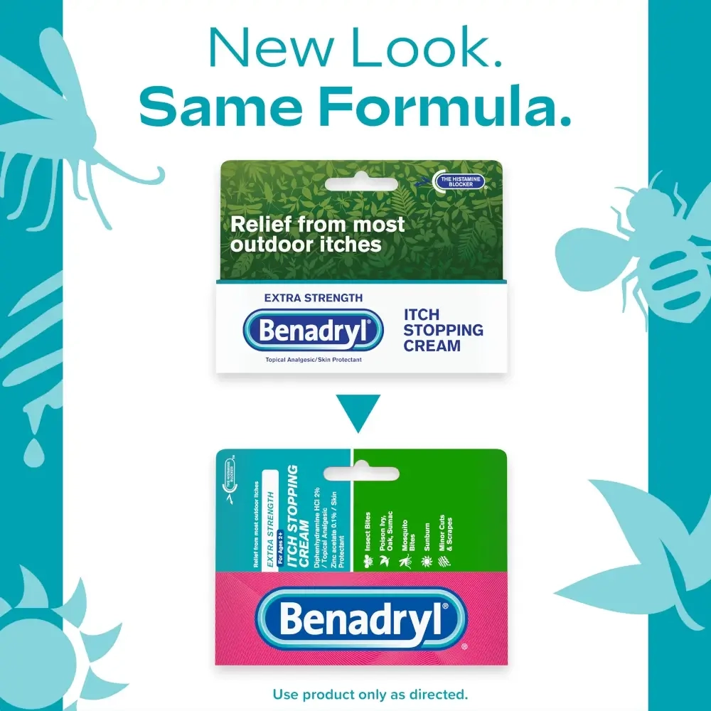 New packaging for BENADRYL® Itch Stopping Cream Extra Strength