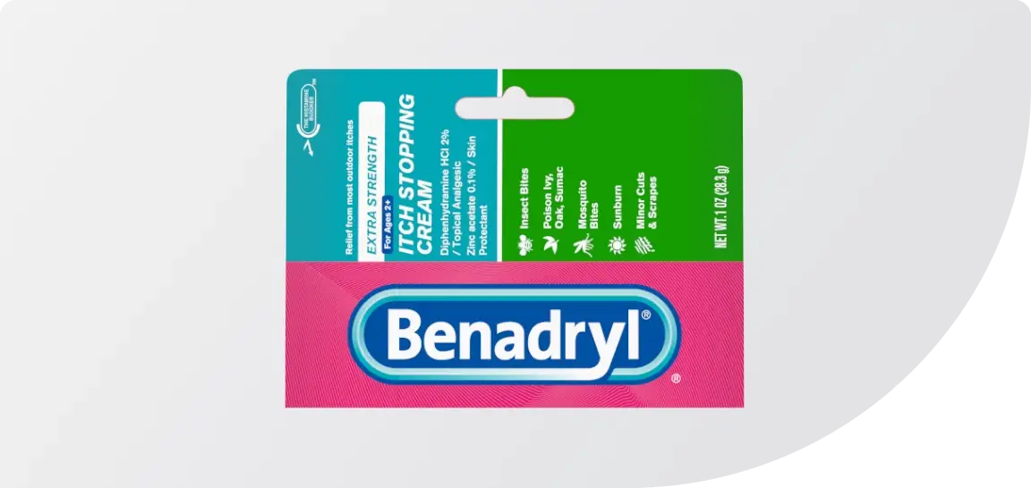 Benadryl topical product for itchy skin