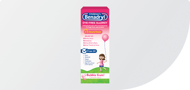 Producto BENADRYL para la alergia, niños